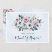 Roze Roses Light Blue zal je zijn als mijn vrouw. (Voorkant / Achterkant)