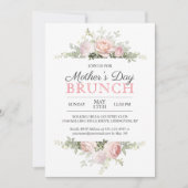 Roze Roses Moederdag Brunch Kaart (Voorkant)
