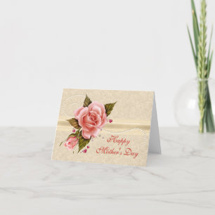 Roze Roses Moederdag Kaart