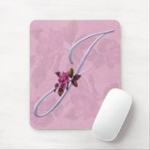 Roze Roses Monogram J Muismat (Met muis)