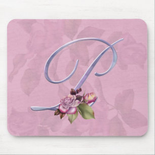 Roze Roses Monogram P Muismat