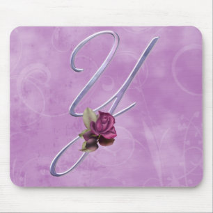 Roze Roses Monogram Y Muismat