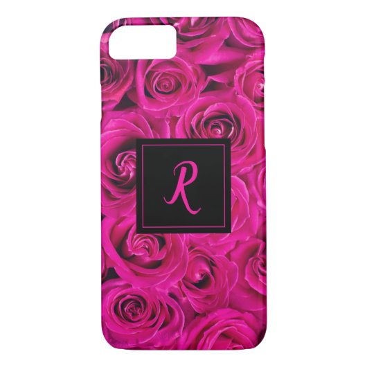 Roze Rose's monogrammed Case-Mate iPhone Case (Achterkant)