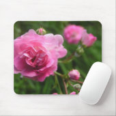 Roze Roses Mousepad Muismat (Met muis)