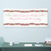 Roze Roses Quinceanera Banner (Beurs)
