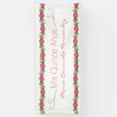 Roze Roses Quinceanera Banner (Verticaal)