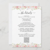 Roze Roses Sage Greenery All in One Wedding Kaart (Achterkant)