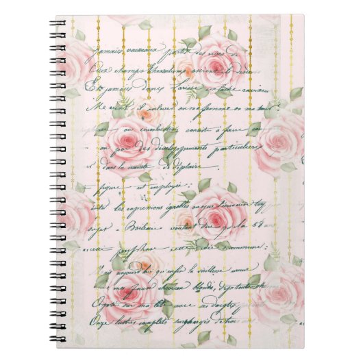 Roze Roses  schrijven Notitieboek (Voorkant)