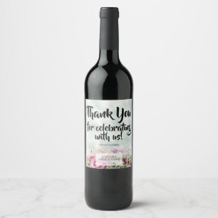 Roze Roses Weddenschap Wijn Etiket op fles