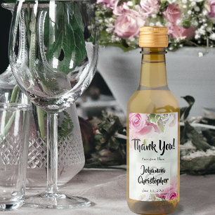 Roze Roses Wedding Mini Wine Bottle Labels Wijn Etiket