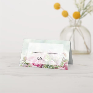 Roze Roses Wedding Place Kaarten