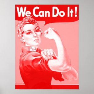 Roze Rosie the Riveter "We Can Do It!" Poster
