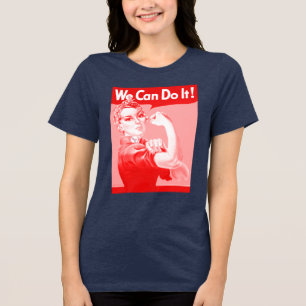 Roze Rosie the Riveter "We kunnen het!" T-shirt