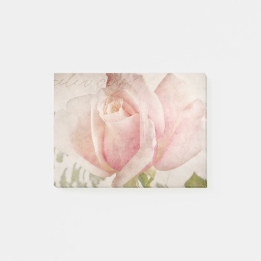Roze roze achtergrondse Rozen bloemen Post-it® Notes (Voorkant)