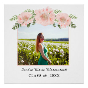 Roze roze afstuderen White Class 2021 Perfect Poster