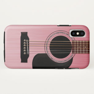 Roze roze akoestische gitaar iPhone x hoesje