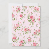 Roze Roze Baby shower Uitnodiging (Achterkant)