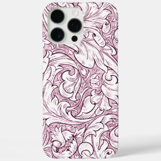 Roze Roze Barok Weelderig Bladwerk iPhone 16 Pro Max Hoesje