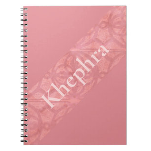 Roze roze batik met naam notitieboek