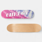 Roze roze blauwe tinkleurstof skateboard (Horizontaal)