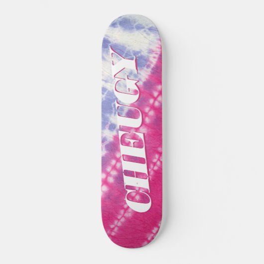 Roze roze blauwe tinkleurstof skateboard (Voorkant)