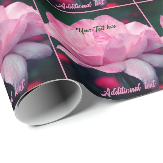 Roze Roze Bloem Gepersonaliseerd Cadeaupapier (Rol Hoek)