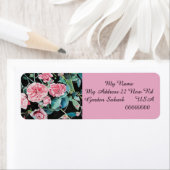 Roze roze bloem-labels voor het retouradres etiket (Insitu)