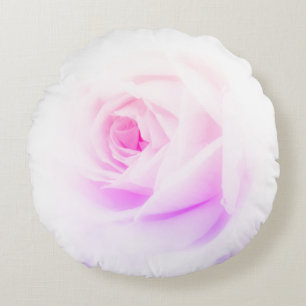 Roze roze bloem rond kussen