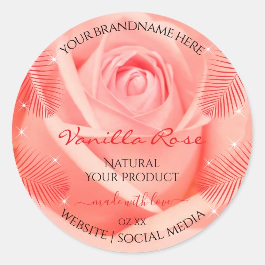 Roze roze bloemen etiketten van de bloem (Voorkant)