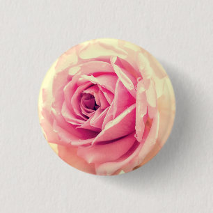  Roze roze bloemen Ronde Button 3,2 Cm