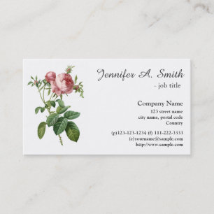 roze roze bloemenbedrijf visitekaartje
