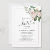 Roze Roze Bloemhart Script Bruiloft Kaart (Voorkant)