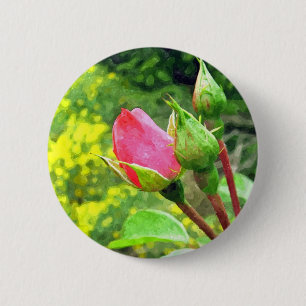 roze roze bloemknoppen voor de zomer ronde button 5,7 cm