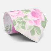 roze roze bloemkool stropdas (Opgerold)