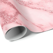 Roze Roze Blush White marble Molten Pastel VIP Cadeaupapier (Rol Hoek)