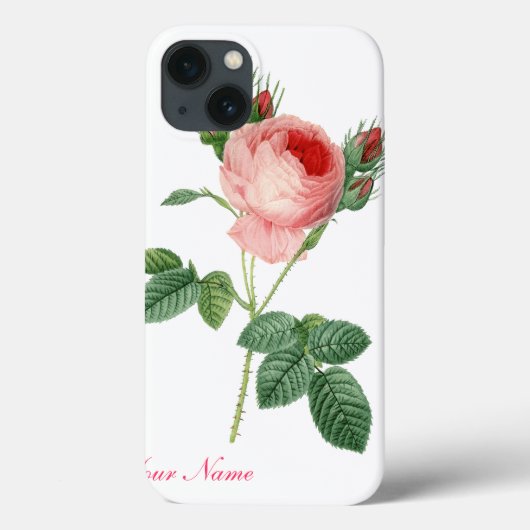 Roze roze  botanische illustratie Case-Mate iPhone case (Achterkant)