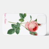 Roze roze  botanische illustratie Case-Mate iPhone case (Achterkant (horizontaal))