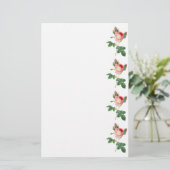 Roze roze botanische illustratiegrens briefpapier (Staand voorkant)