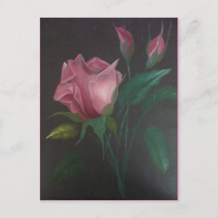 Roze roze Briefkaart Buds