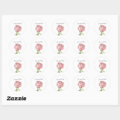Roze roze bruidsinaasappels ronde sticker (Vel)