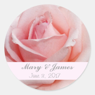 Roze Roze Bruiloft Envelop Seal Sticker Sjabloon