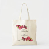 Roze roze bruinbruidsmeisje bruiloft tote bag (Voorkant)