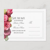 Roze roze bruinroze bruiloft met uitzondering van aankondigingskaart (Achterkant)