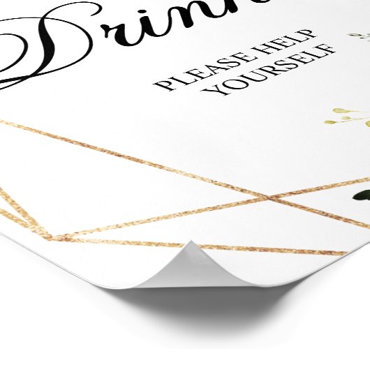 Roze Roze & Burgundy Roos Douche Dranken Bord Poster (Hoek)