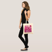 Roze roze canvas tas | Gepersonaliseerde naam (Voorkant (model))