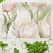 Roze Roze Crème Tulpen Bloemrijke Bruiloft Theedoek (Gevouwen)