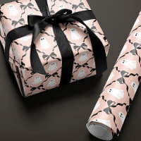 Roze Roze Cute Geesten en Zwarte Strikken Hallowee