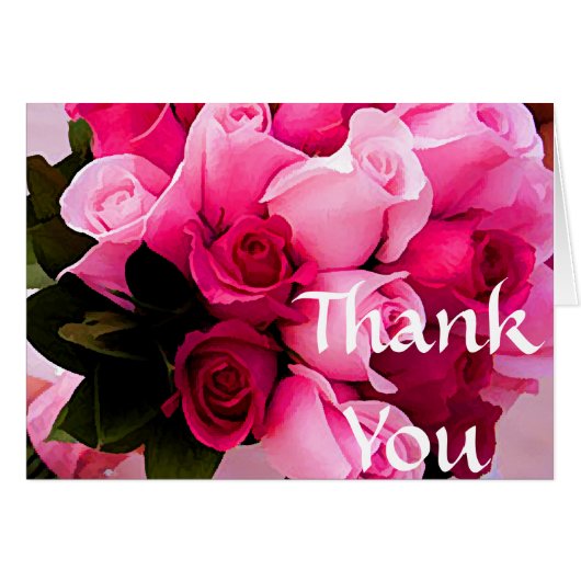 Roze roze Dank u Nota's of Noteer de Sjabloon van  (Voorkant Horizontaal)
