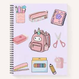 Roze Roze Eenhoorn Schoolbenodigdheden Collectie Notitieboek