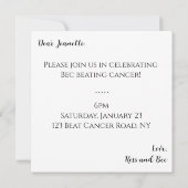 Roze roze einde behandeling borstkanker kaart (Achterkant)